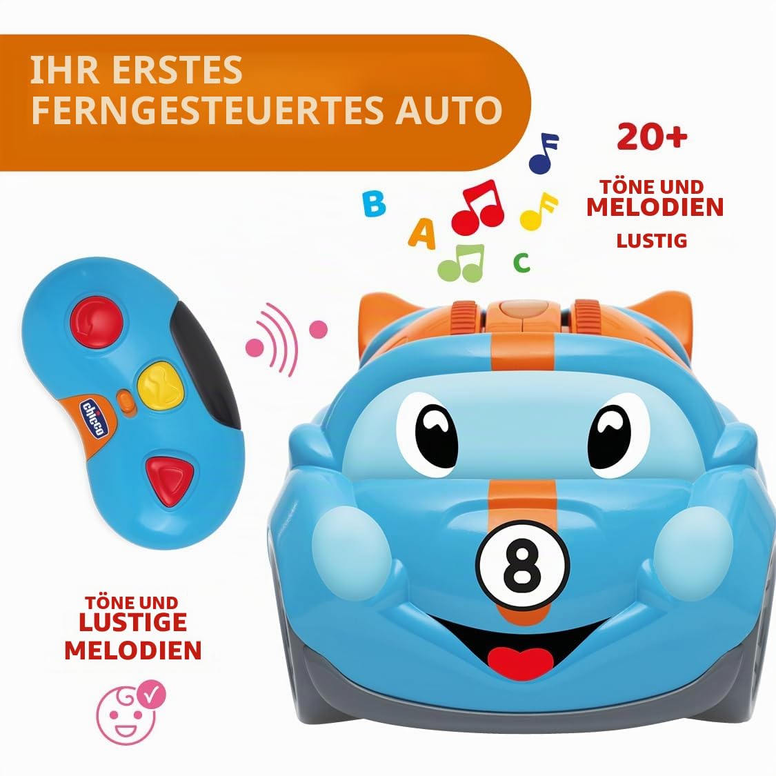 Chicco Turbo Ball Coupé RC mänguauto, sinine, alates 18 kuust
