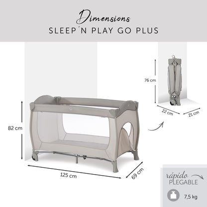 hauck Sleep N Play Go Plus reisivoodi ratastega 120 × 60 cm, Beige