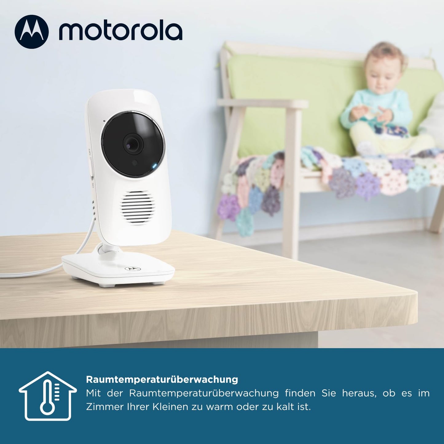 Motorola Nursery VM483 beebimonitor 2,8-tollise kaamera, öönägemise ja temperatuurinäiduga