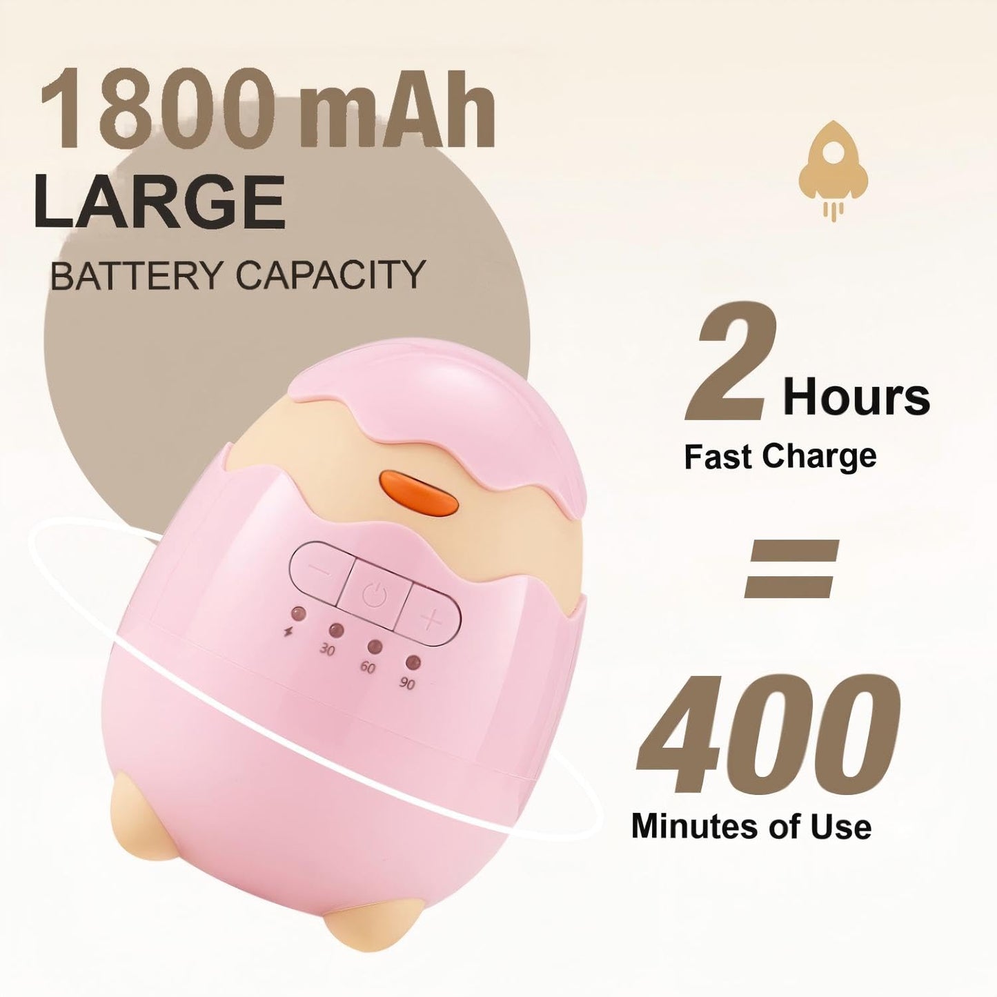 Robofun vankrikiigutaja beebile, 5 kiirust, USB-C laetav, roosa