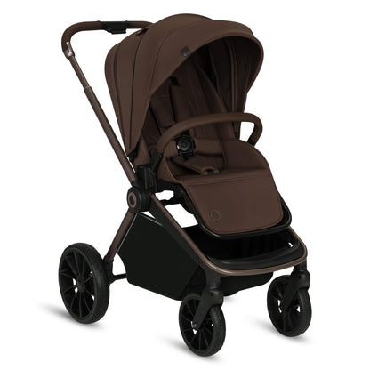 Lionelo Mika Plus maastikukõlbulik kergkäru 6–48 kuud, kuni 22 kg – pööratav lamav iste, XXL UPF50+ kaarvari (Mocha Brown)
