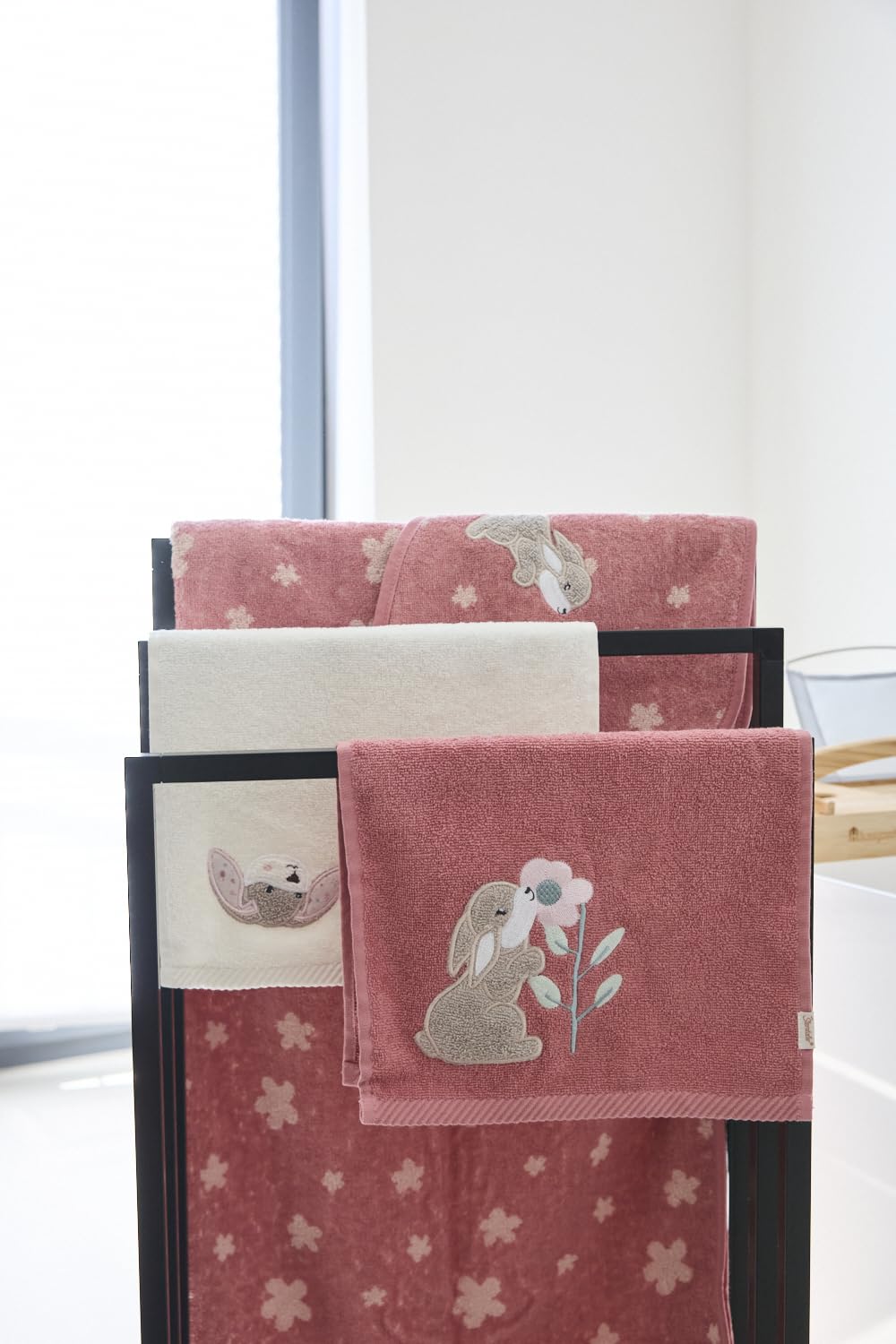 Sterntaler lasten käsipyyhe Hase Hanni 2 kpl, 50 x 30 cm, helmenvaaleanpunainen