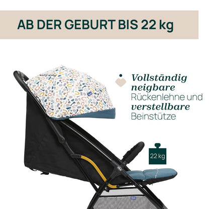 Chicco Glee jalutuskäru, Joyful Teal, 0 kuud kuni 4 aastat