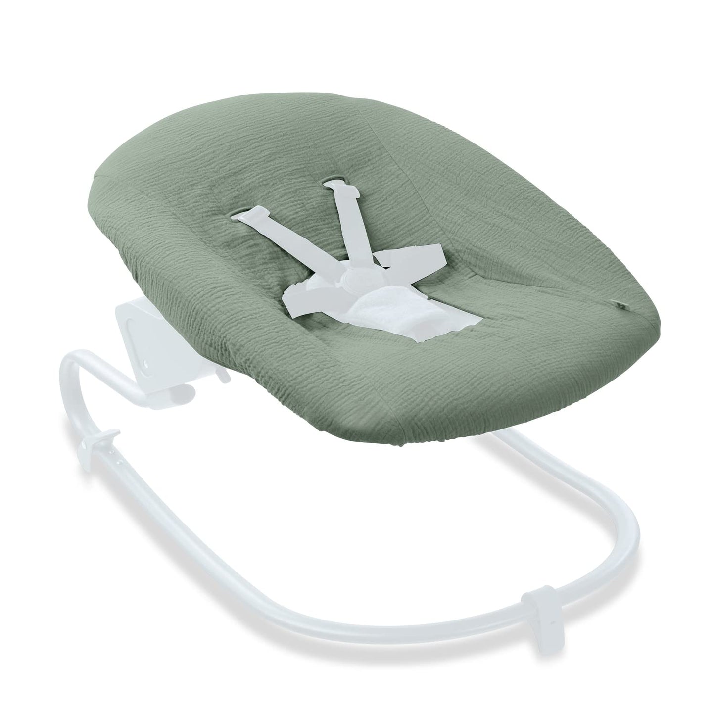 Hauck beebi lamamistooli kaitsekate Alpha Bouncer seeriale, musliinpuuvill, Sage Green