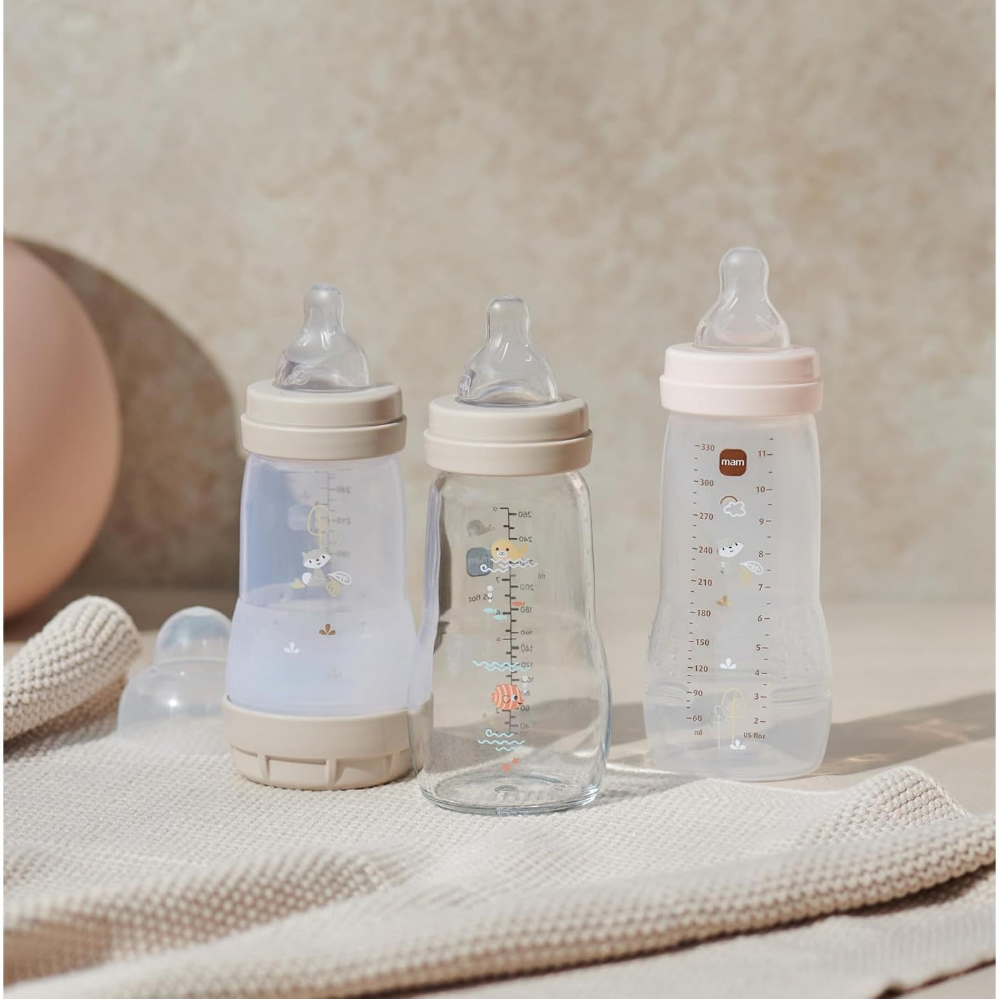 MAM Easy Active lutipudel 330 ml, beež, alates 4. elukuust