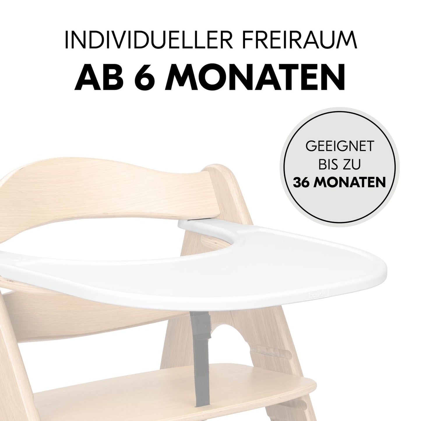 hauck söögitooli kandik Arketa Click Tray, valge, alates 6 kuust