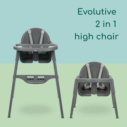 Bebeconfort Meely 2-ühes söögitool ja väikelapsetool, Dark Grey (6 k–3 a)