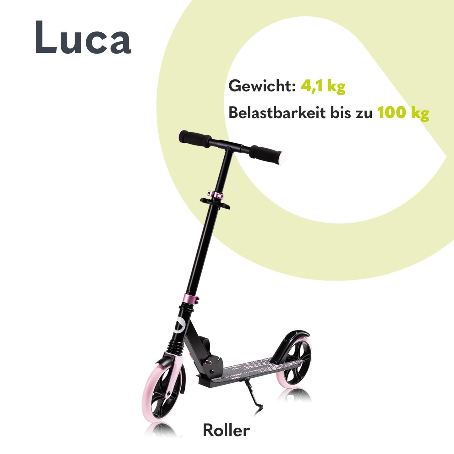 Lionelo Luca Cityroller must/roosa, 4,1 kg, kokkupandav, 100 kg