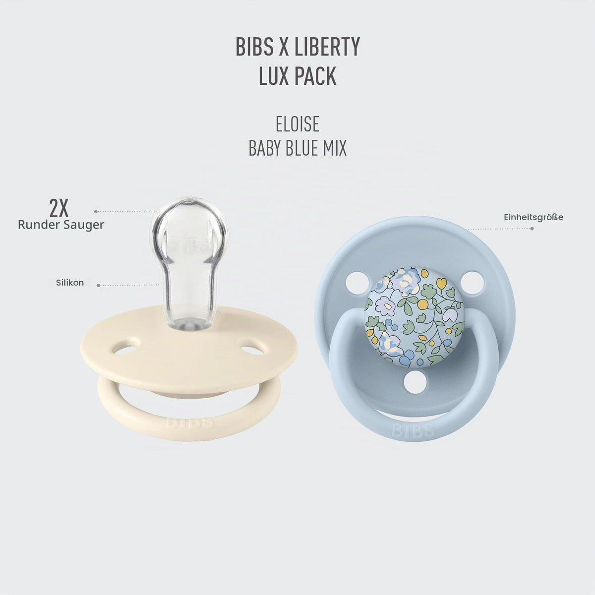 Bibs tutti x Liberty De Lux Eloise Baby Blue, 0+, 2 kpl