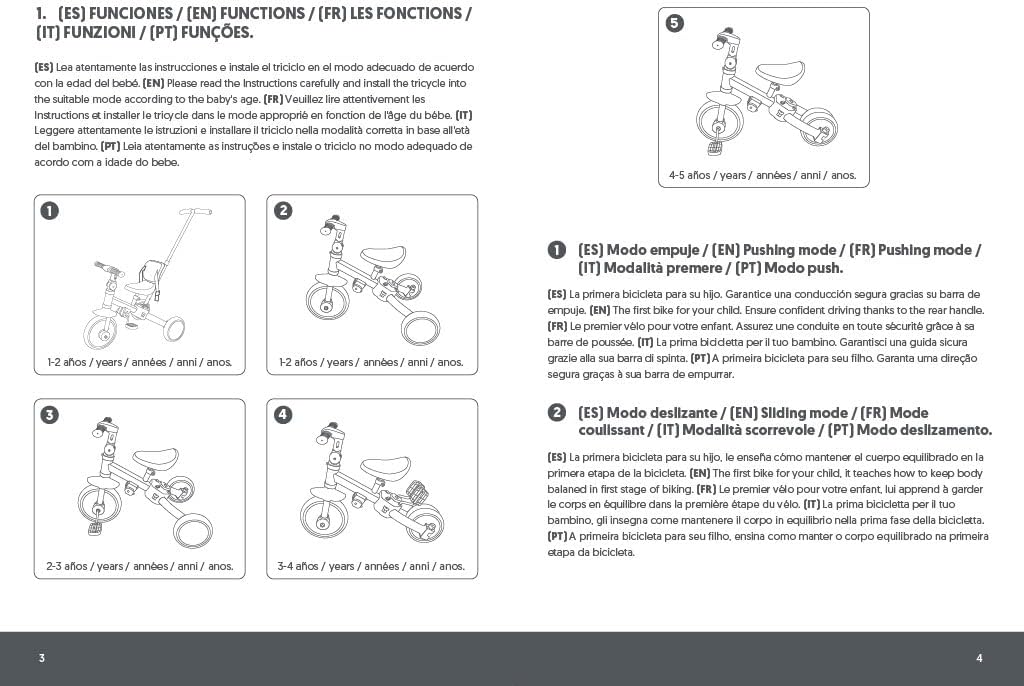 Interbaby 5-ühes evolutsiooniline kolmerattaline ratas, sinakashall