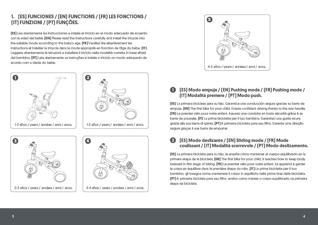 Interbaby 5-ühes evolutsiooniline kolmerattaline ratas, sinakashall