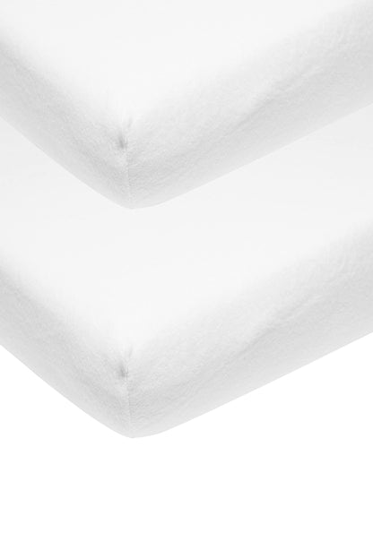 Meyco Baby Molton Stretch madratsikaitsega voodilina 2 tk, 50 x 90 cm, valge