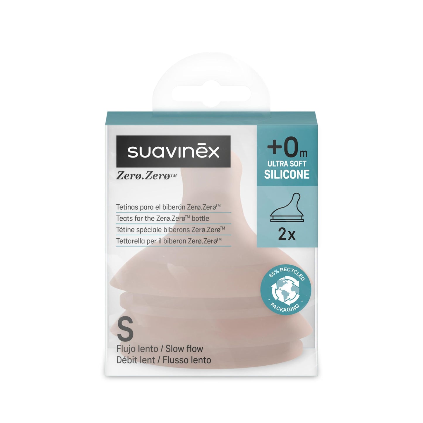 SUAVINEX Zero Zero lutiotsikute komplekt S, 2 tk, +0 k, silikoon, Deep