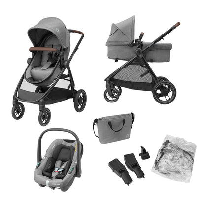 Maxi-Cosi Zelia S Trio 3-ühes vankrikomplekt, helehall