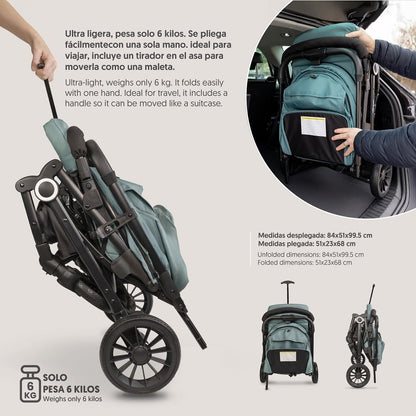 Interbaby Voyage jalutuskäru sünnist kuni 22 kg, kokkupandav – roheline