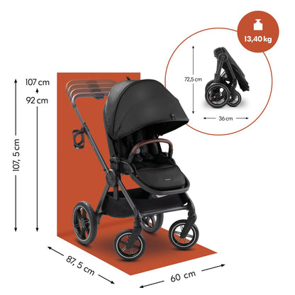 hauck Comfort N Care must jalutuskäru, jalakattega, alates sünnist kuni 22 kg