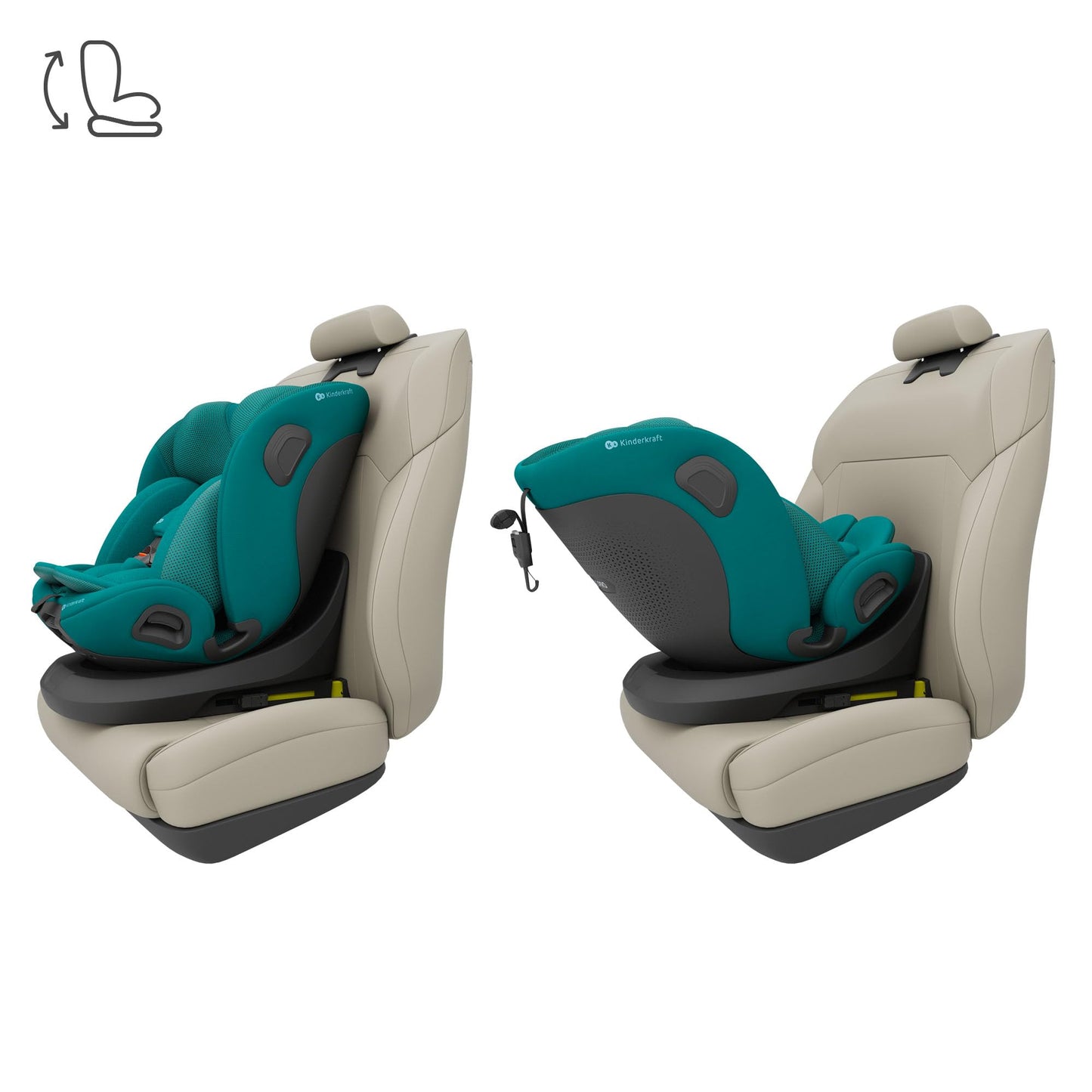 Kinderkraft I-Grow 2 PRO turvatool 40–150 cm, 360° pöörlev, Isofix, roheline