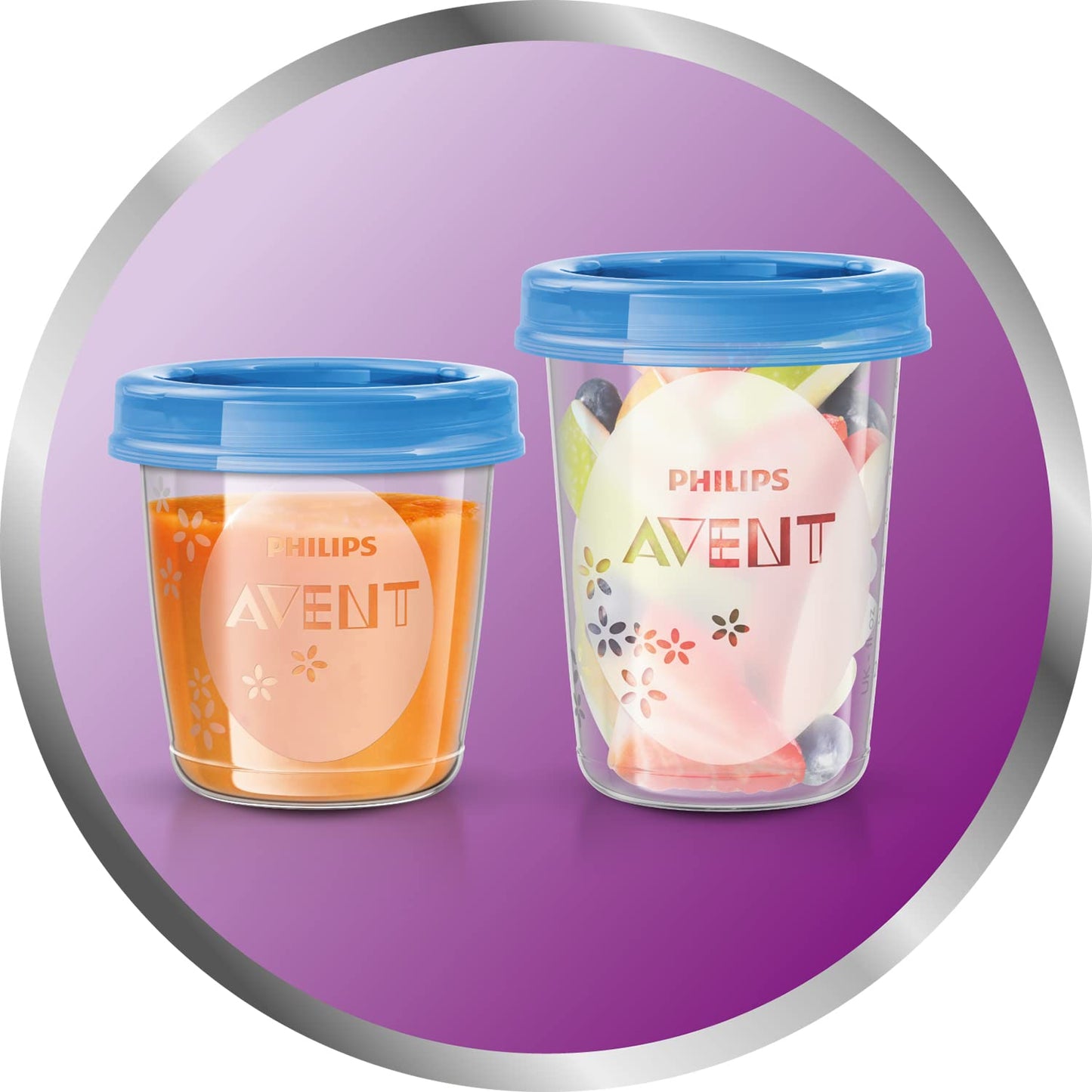 Philips Avent toidusäilitustopsid 180/240 ml (20tk) + lusikas