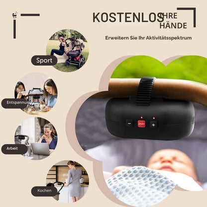 ZAZU Robby automaattinen vaunujen keinutin, musta, USB-ladattava, 40 minuutin ajastin, älykäs itkusensori