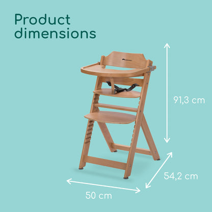 Bebeconfort Timba puidust söögitool, 6 kuud – 99 aastat, kuni 110 kg, Natural Wood