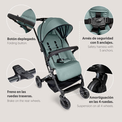 Interbaby Voyage jalutuskäru sünnist kuni 22 kg, kokkupandav – roheline