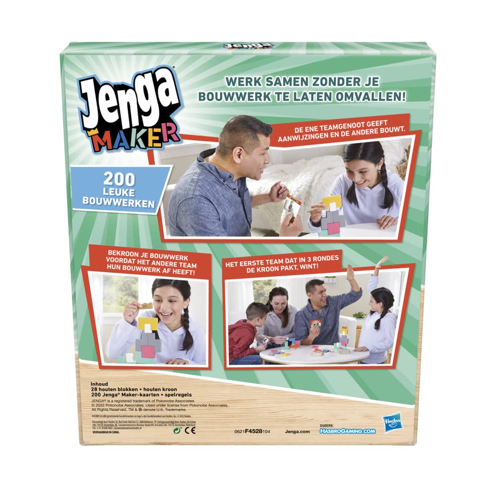 Hasbro Gaming lauamäng Jenga Maker – meeskondlik ehitusmäng (8+) venekeelne versioon