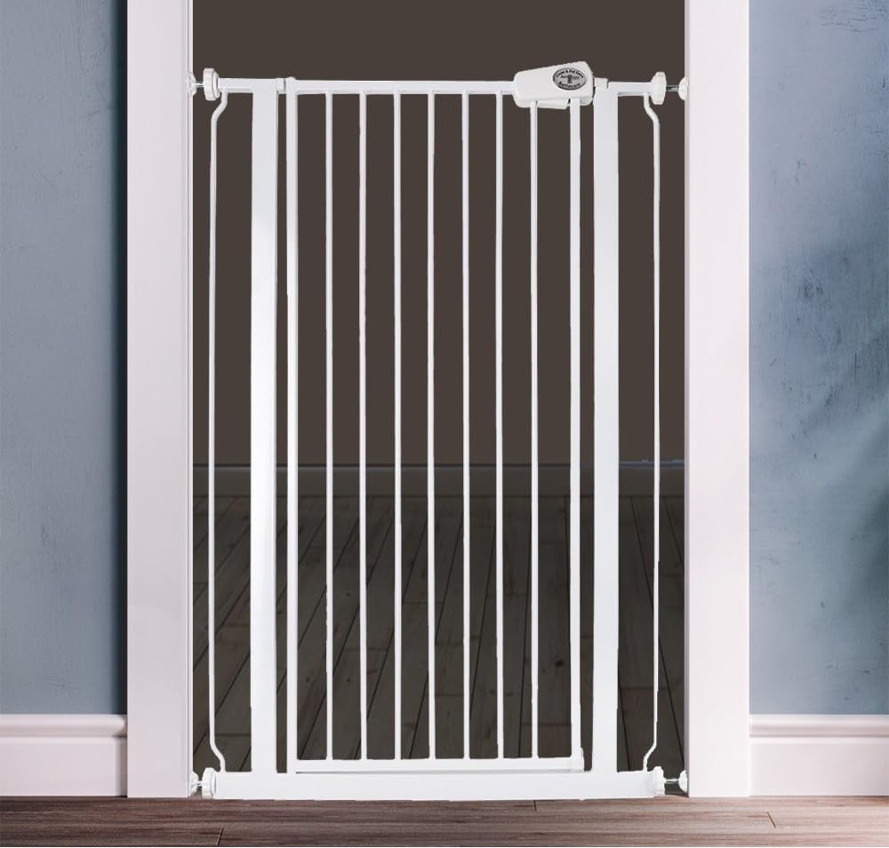 Safetots metallinen turvaportti Extra High, valkoinen, 68,5–75 cm, 104 cm
