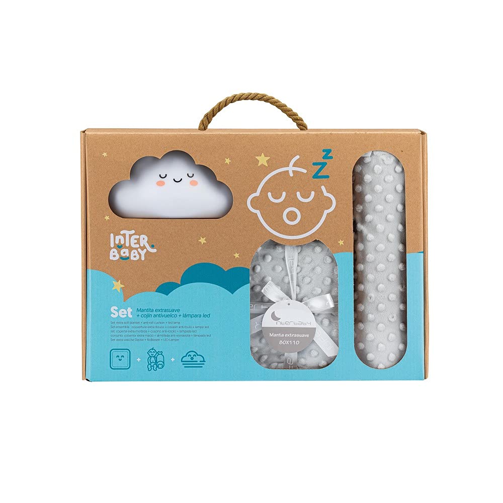 Interbaby kinkekomplekt: beebitekk ja kõhupadi, hall