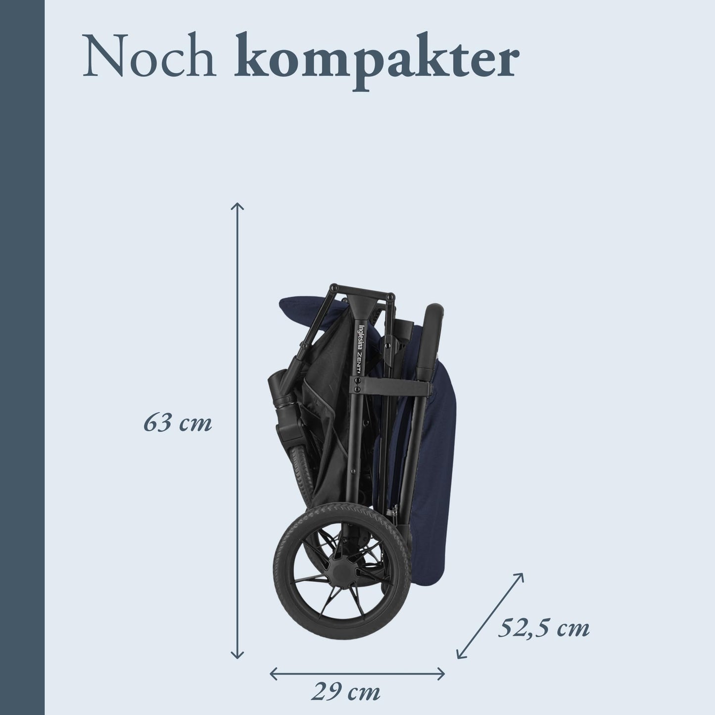 Inglesina Zenit 2 jalutuskäru Polar Blue, kompaktne ja kerge, kuni 22 kg