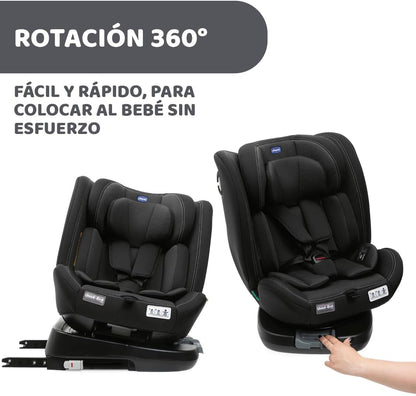 Chicco Unico Evo i-Size turvatool, 0–36 kg, 0–12 aastat, must