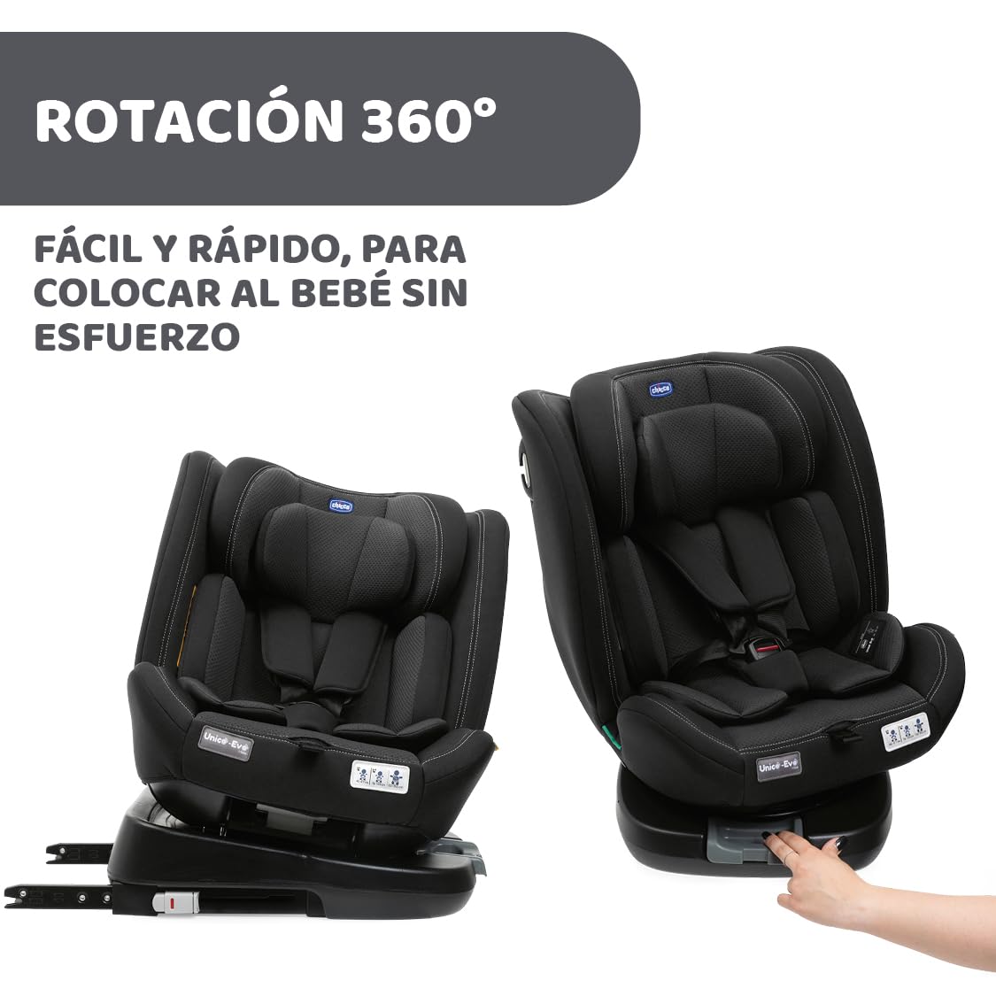 Chicco Unico Evo i-Size turvatool, 0–36 kg, 0–12 aastat, must