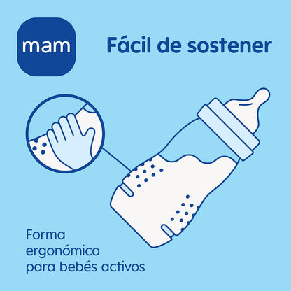 MAM Easy Active lutipudelid, 2 tk, 330 ml, kiire vooluga lutt, sinine