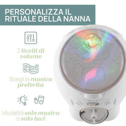 Chicco First Dreams Polar Bear projektor, 2-in-1, öölamp ja hälliprojektor