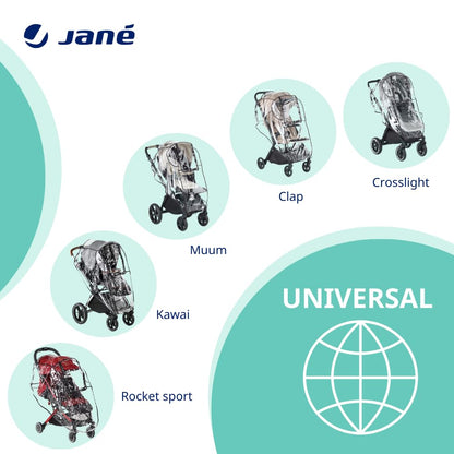 Jané universaalne vihmakate lapsekärule ja -vankrile, läbipaistev
