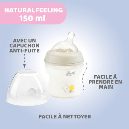 Chicco Natural Feeling koolikutevastane lutipudel, 150 ml, 0+ kuud