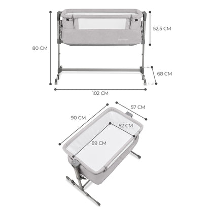 Kinderkraft NESTE UP beebivoodi 2-ühes, hall, 0-75 cm, 9 kg