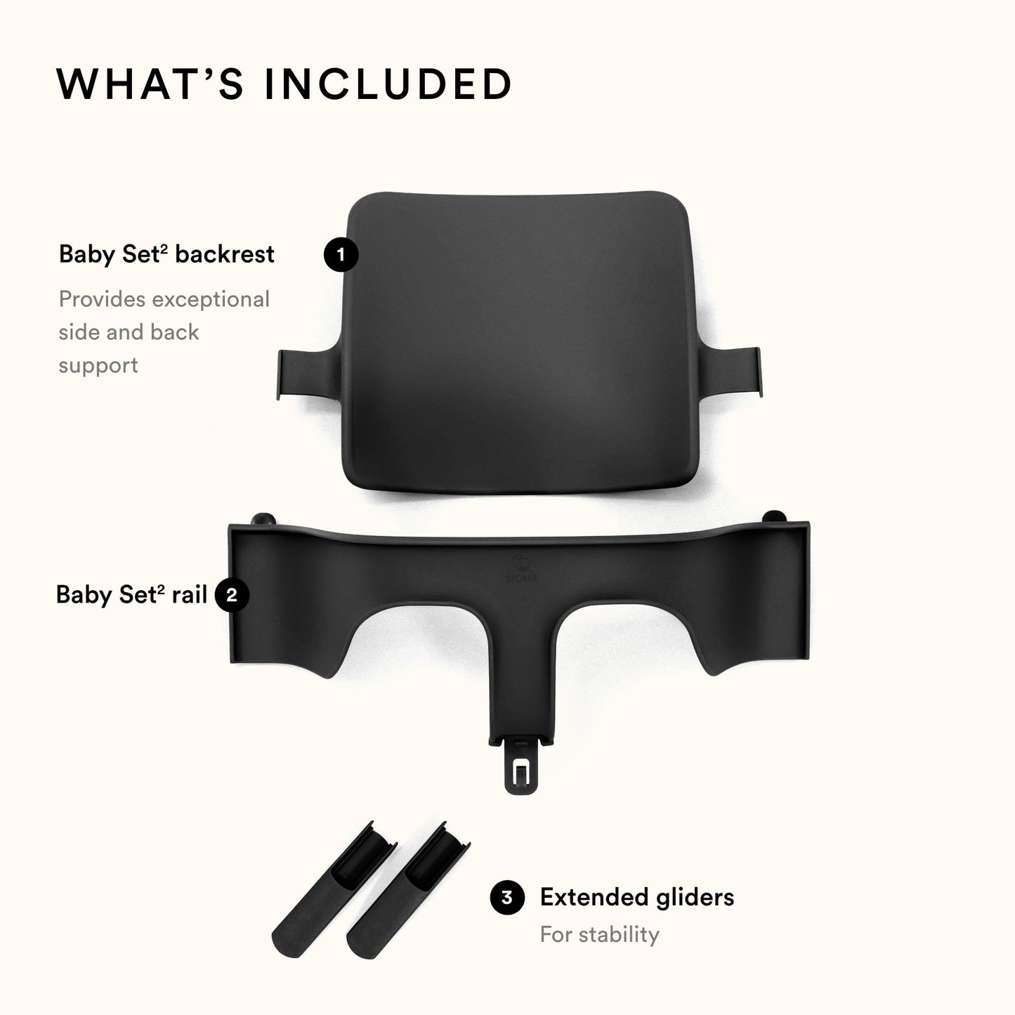 Stokke Tripp Trapp Baby Set² beebikomplekt 6–36 kuud, must