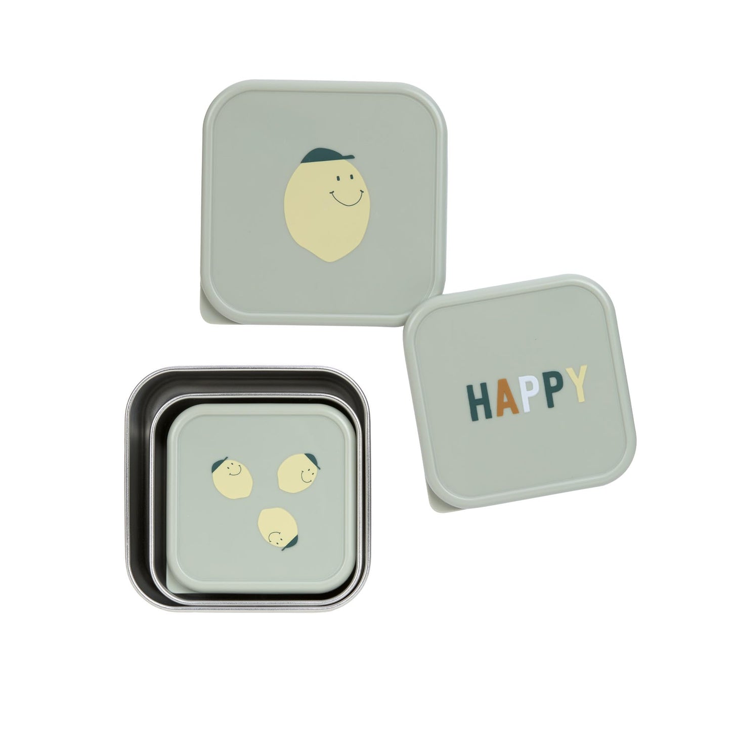 LÄSSIG roostevabast terasest suupistekarbid Happy Fruits Lemon, 3 tk