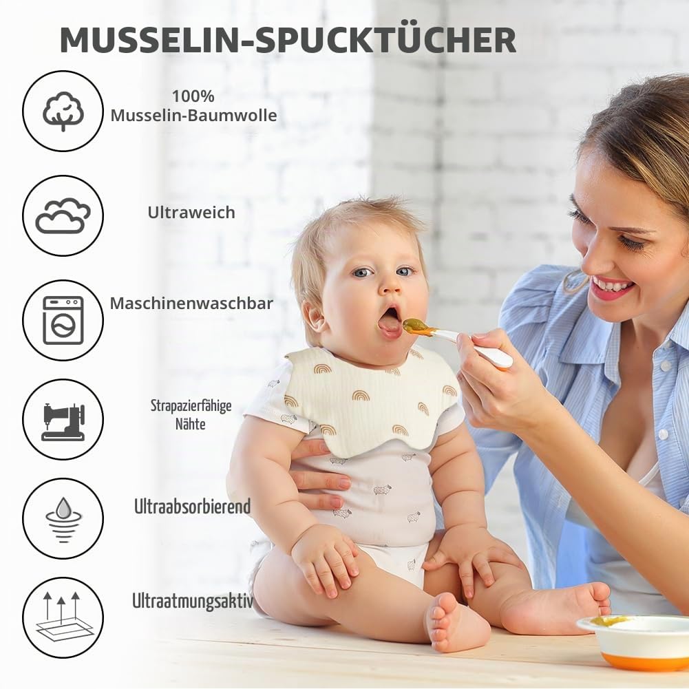 Vicloon musliinist pudipõlled 4 tk, 0-36 kuud, mitmevärviline