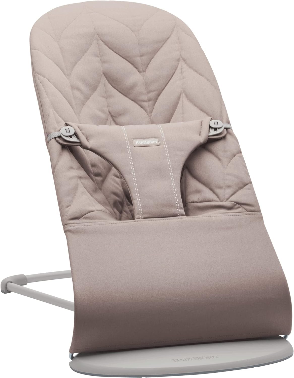BabyBjörn Bliss -vauvakeinu, tikattu kudottu kangas (Woven Petal Quilt), hiekanharmaa (Sand Grey), 0–2 vuotta