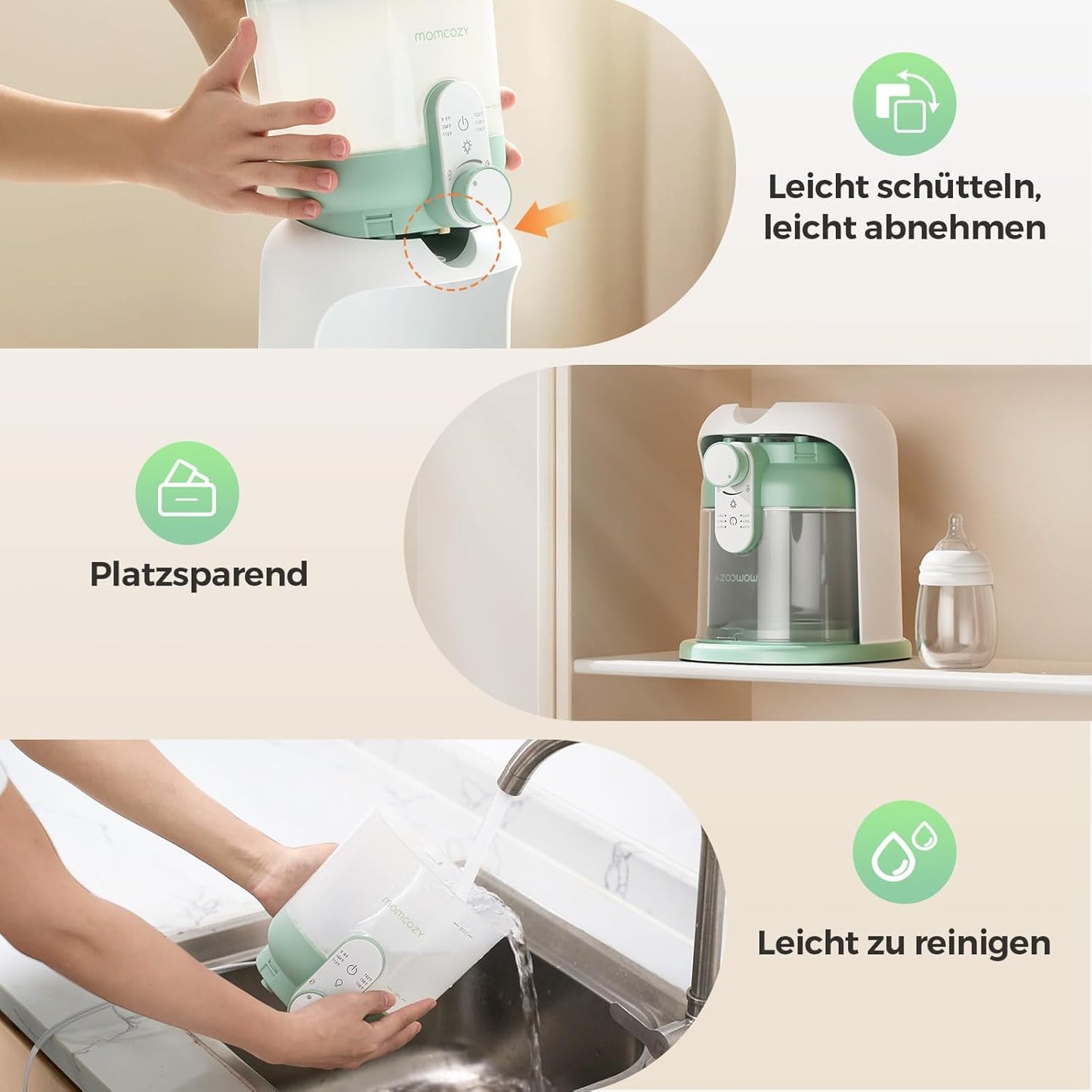 Momcozy pudelisoojendaja Baby Dual-Light, 1,69 l, 6 temperatuuritaset