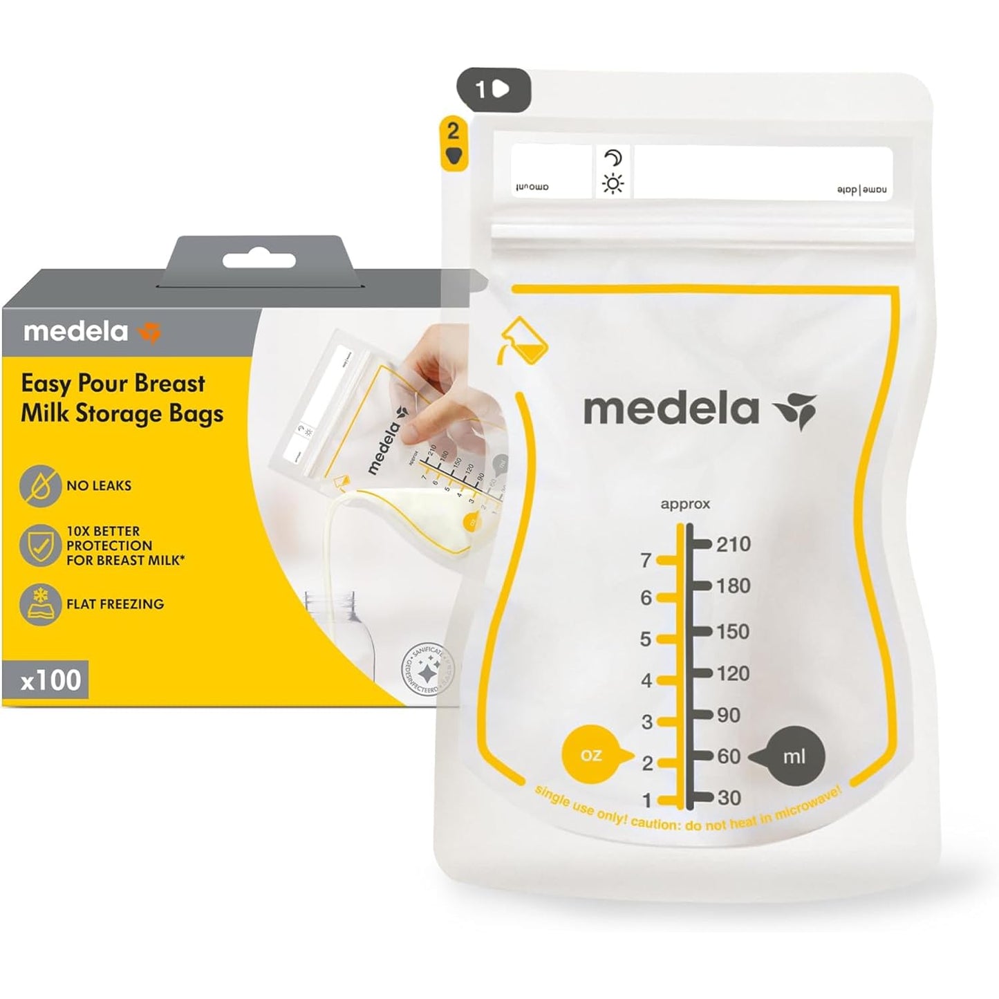 Medela Easy Pour rinnapiima säilituskotid, 210 ml, 50 tk