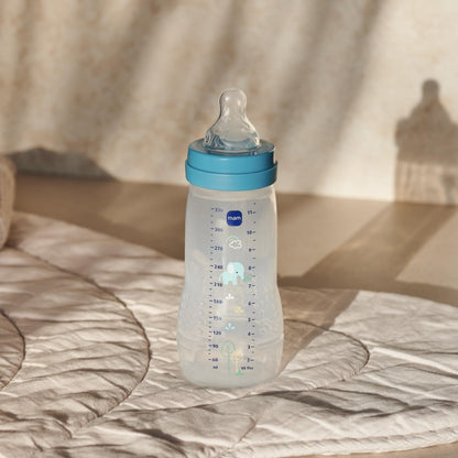 MAM Easy Active lutipudel 330 ml, sinine, kiire vooluga lutt, 4+ kuud