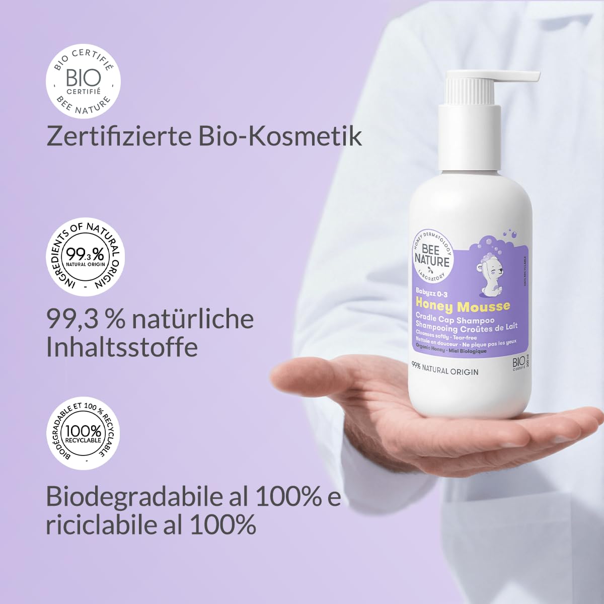 bee nature beebišampoon Bio Honig Mousse 400 ml