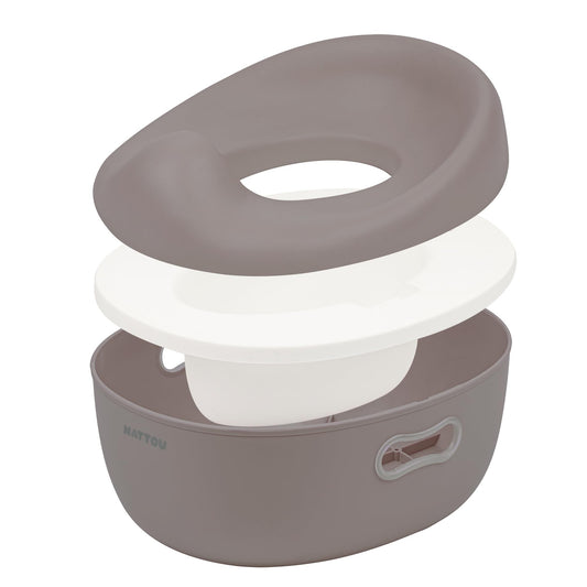 Nattou 3in1 lastepott Care, pott, astmepink ja WC-iste, alates 18 kuust, taupe