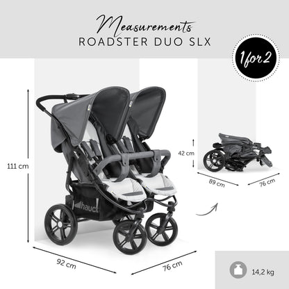 Hauck Roadster Duo SLX kahelapsekäru, hall