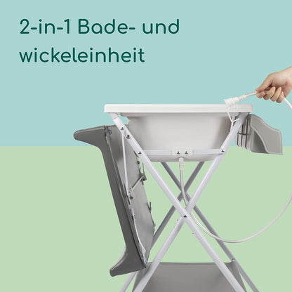 Bebeconfort Baltic 2-in-1 hoitopöytä ja vauvan kylpyamme, harmaa (Grey Mist), 0–12 kuukautta