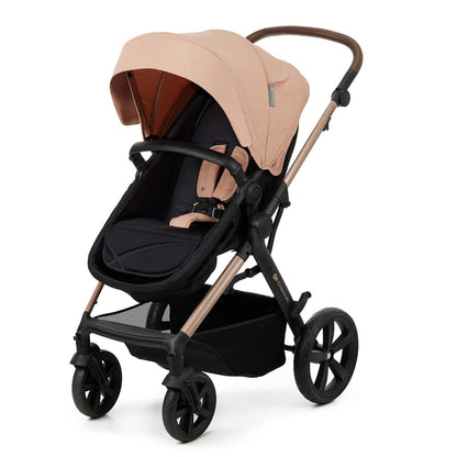 Kinderkraft MOOV 2 3-ühes lapsevanker komplektis Mink Pro i-Size turvahälliga, beež (rose gold)