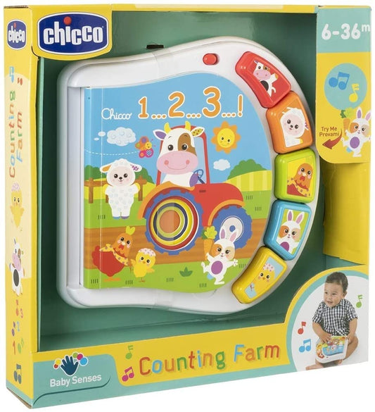 Chicco elektroninen oppimiskirja ”Maatilan eläimet”, 6-36 kuukautta