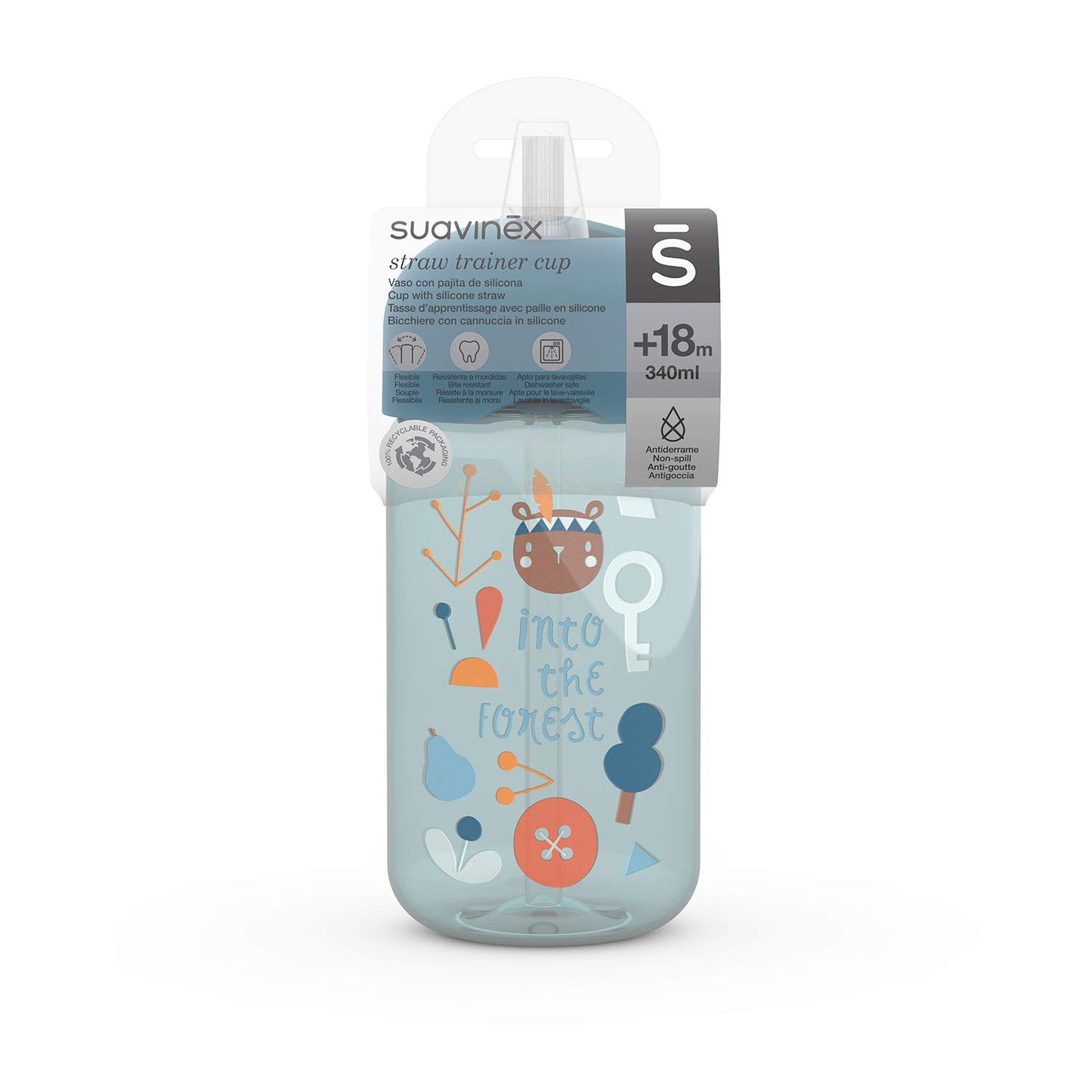 Suavinex joogitops kõrrega +18 kuud, 340 ml, Forest Blue